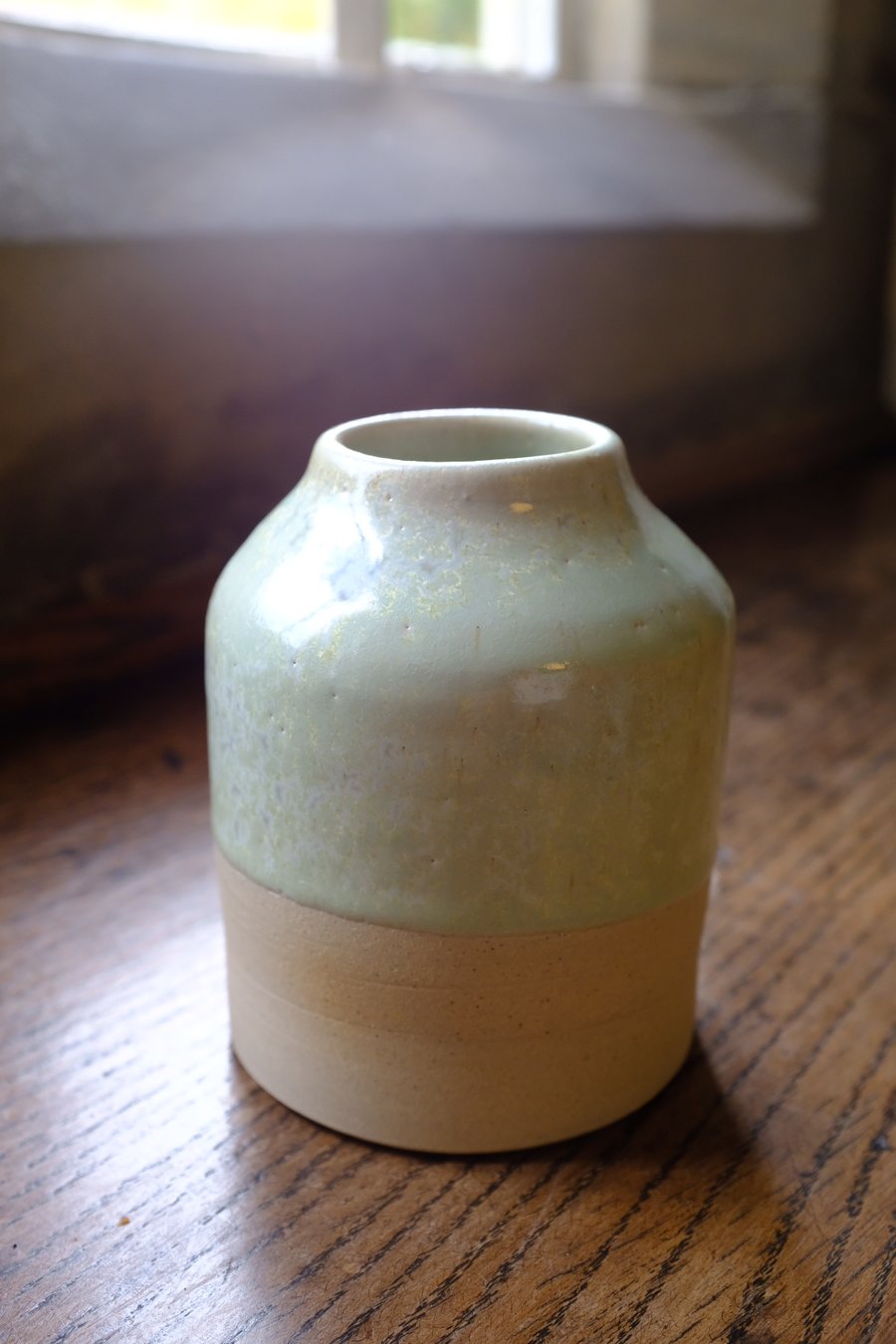 Pale green bud vase