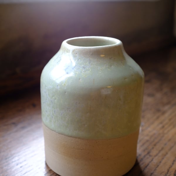 Pale green bud vase