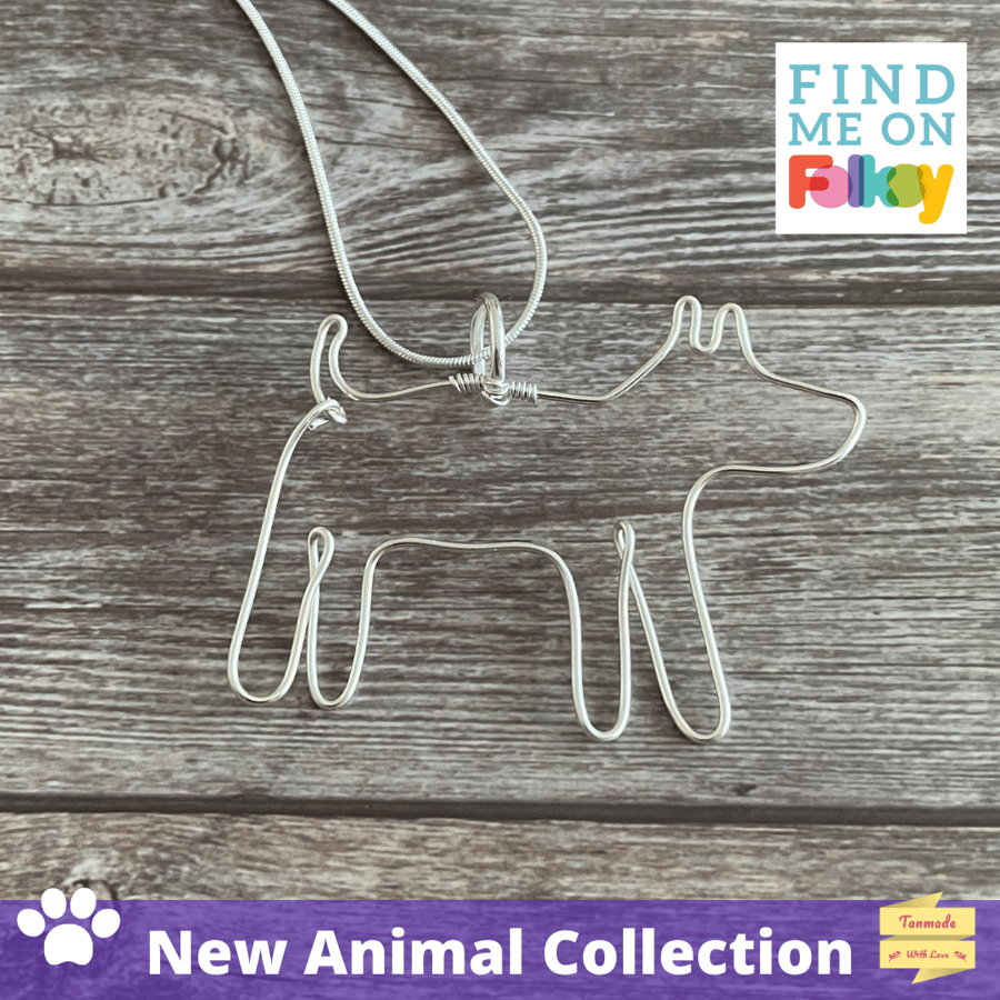 Wire Wrapped Dog Pendant