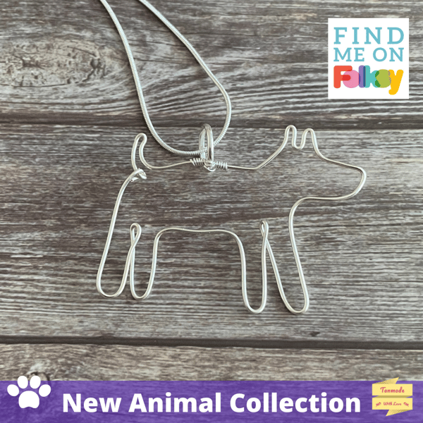 Wire Wrapped Dog Pendant