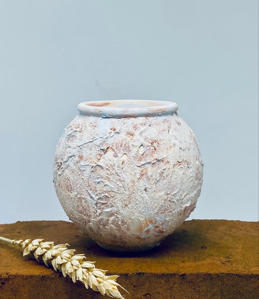 Small textured moon jar