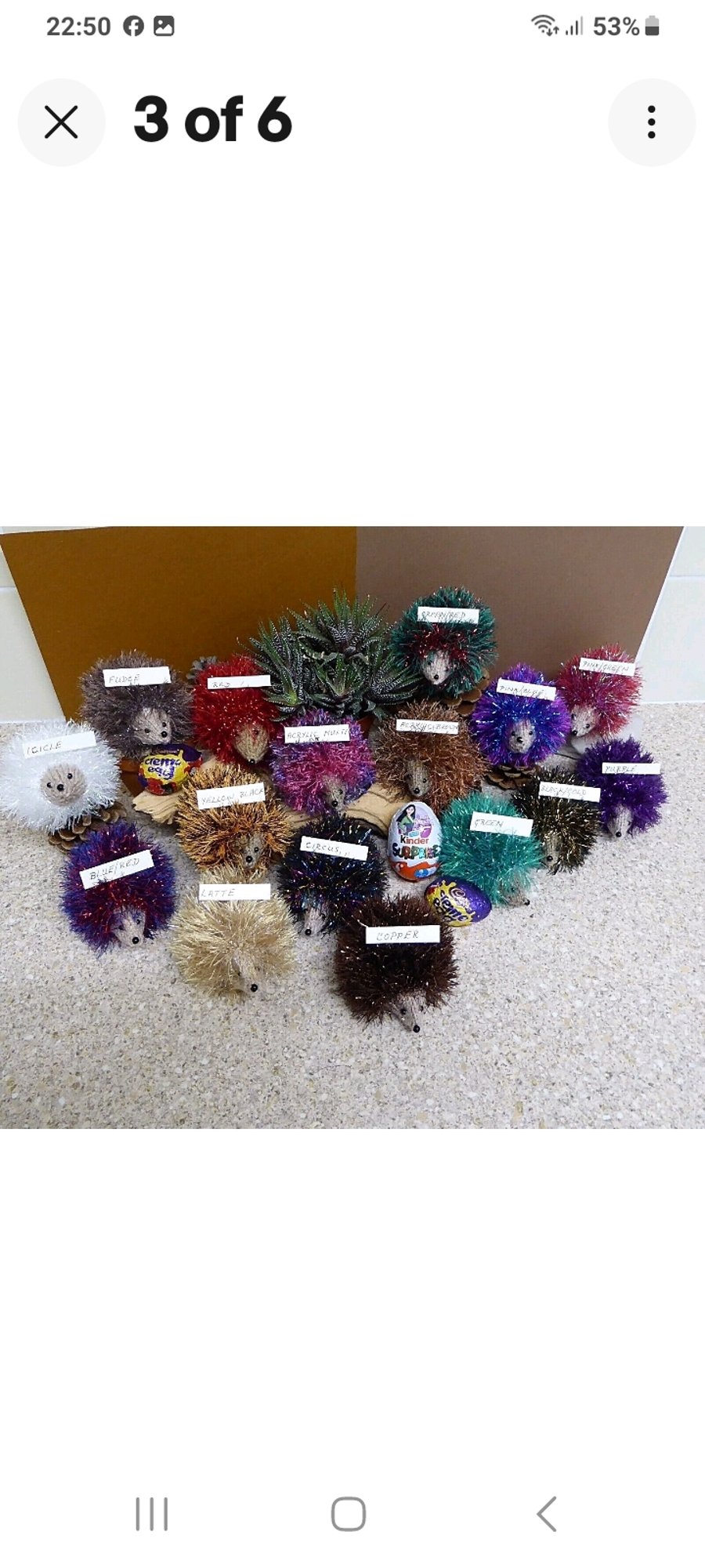 Cute Hedgehog Easter egg gift cover fun colours to choose from 