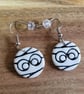 Polymer Clay Halloween Mummy Earrings, 316 Surgical Stainless Steel