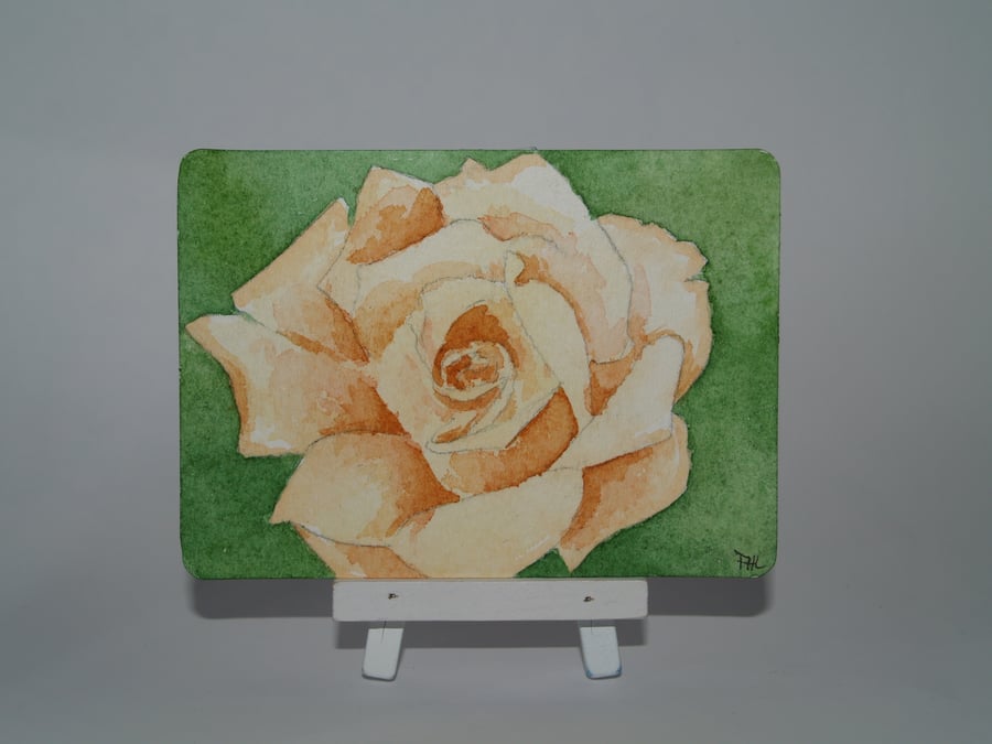 Easter SALE! ACEO Original 'Tea Rose' watercolour