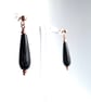 Faceted Black Onyx Teardrop Earrings, Ball Post Ear-wires 9ct Rose Gold Vermeil - Image 3