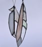 White, blush and iridescent stained glass feather decoration - choice of 2 sizes - Image 4