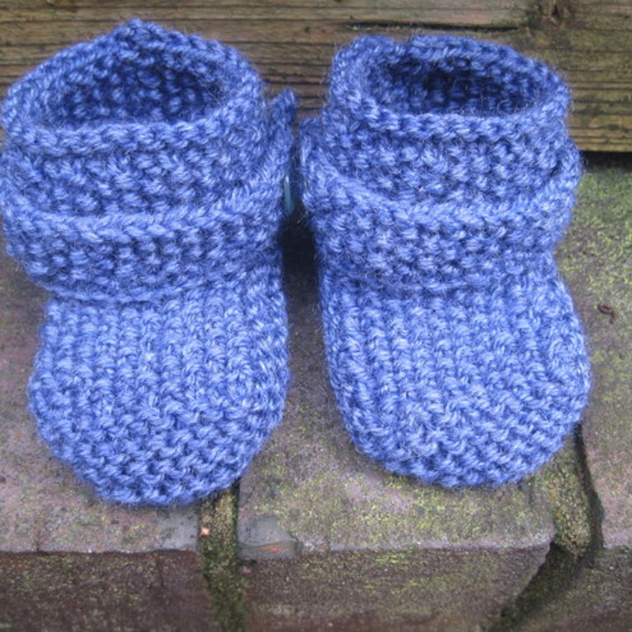 Denim Booties - Knitting PDF Pattern for Baby Booties