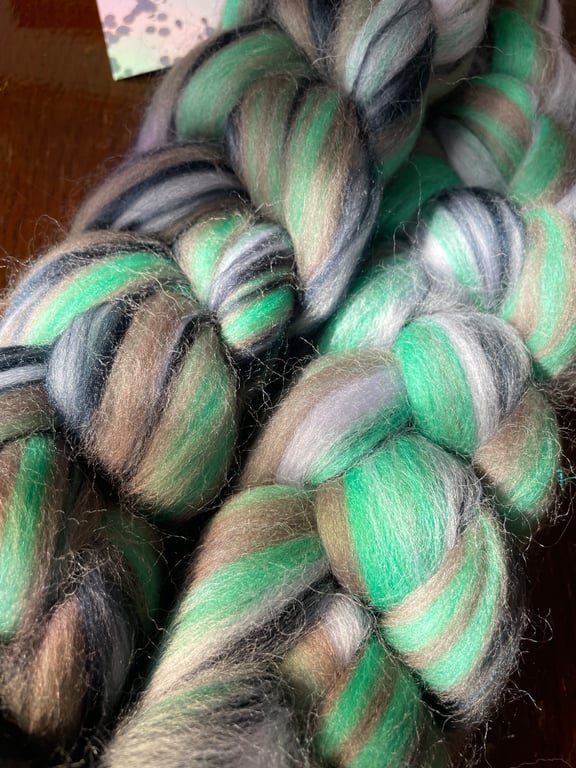100g Blended, Combed Wool Tops for Spinning or Felting - Steel City