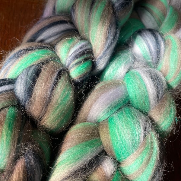 100g Blended, Combed Wool Tops for Spinning or Felting - Steel City