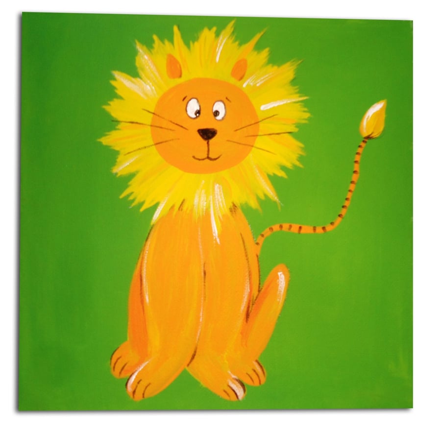 Lion Art, Canvas, Jungle Animal Art, Lion Painting