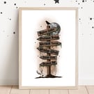 Cryptid Spooky Sign Post Print, Bigfoot Decor, Mothman, Wendigo, Halloween Decor