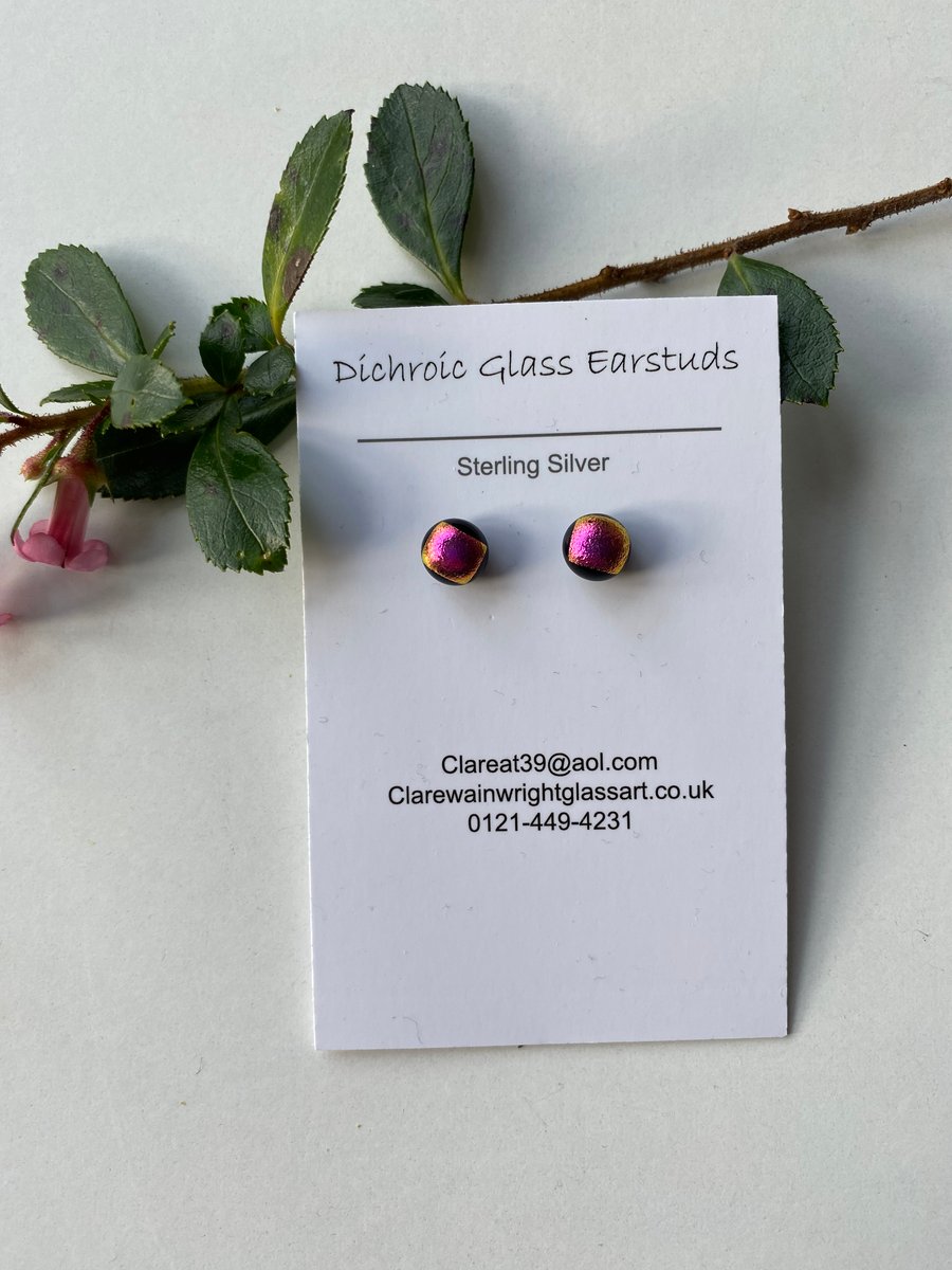 Dichroic glass earrings 