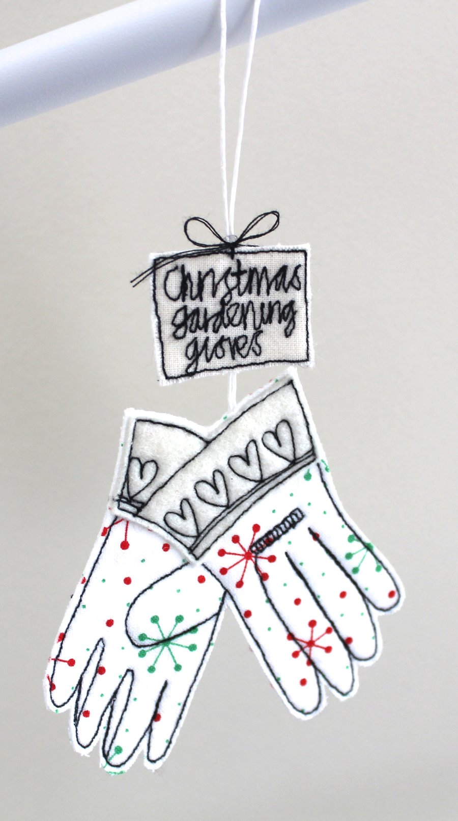 'Christmas Gardening Gloves' - Hanging Decoration