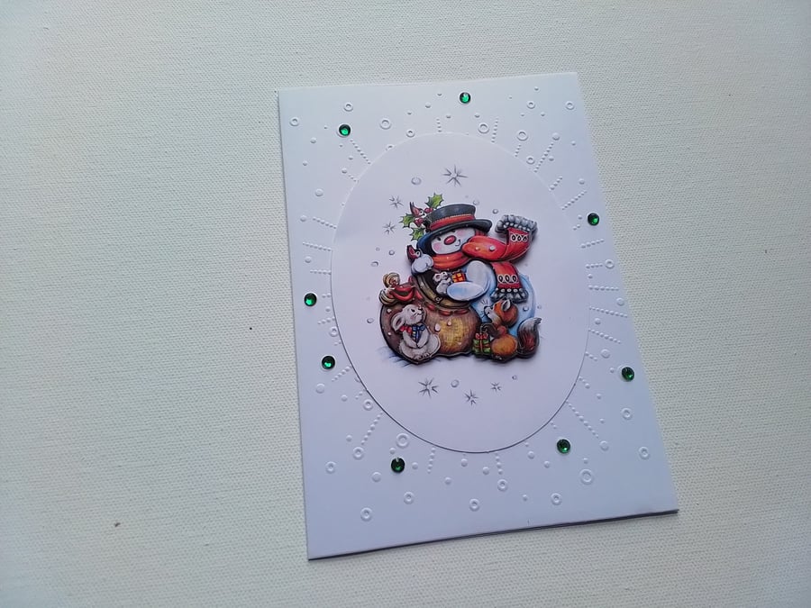  Christmas card. Snowman Christmas card. Ref 247