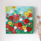 Anemone Painting, Wildflowers Meadow, Colourful Flowers Artwork, Floral Art
