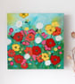 Anemone Painting, Wildflowers Meadow, Colourful Flowers Artwork, Floral Art