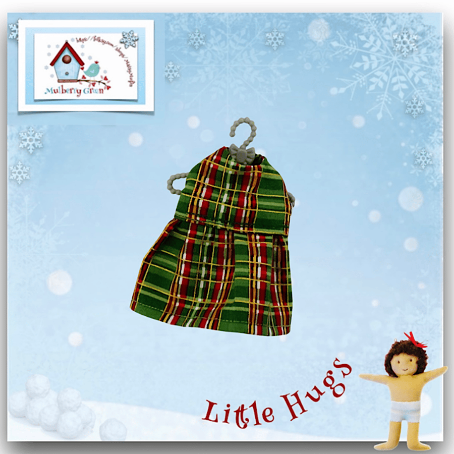 Green and Red Tartan Dress to fit the Little Hugs dolls and Baby Daisy