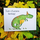 Dinosaur birthday card, T Rex card, Have a roarsome birthday!