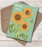 Thank You card sunflowers and bees blank card  - Image 2