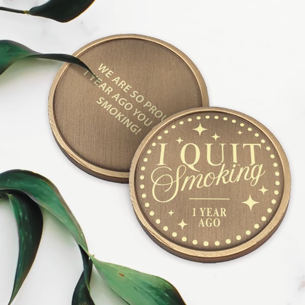  Quit Smoking Personalised Milestone Coin Star Custom Engraved Quit Smoking Gift