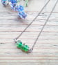 Horizontal Stacked Seaglass Necklace: Spring Green - Image 3