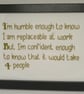 Colleague Gift – Humble Enough to Know I'm Replaceable – Handmade Cross Stitch