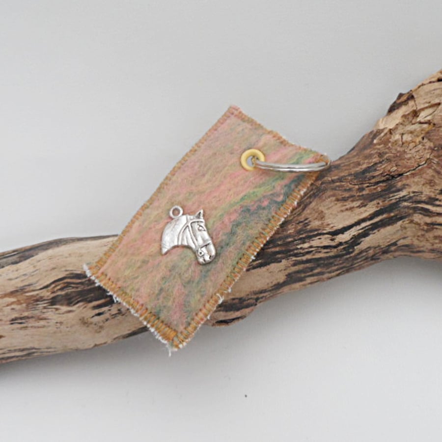 Felt key fob with Horse charm
