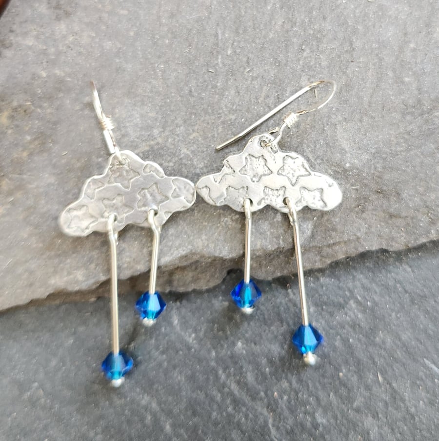 Cloud and raindrop earrings