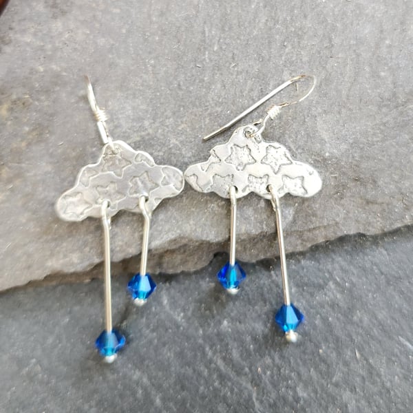 Cloud and raindrop earrings