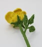 Single stem rose, yellow macrame rose, textile rose - Image 3