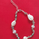 Stunning Natural Stone Labradorite and FRESHWATER PEARL BRACELET