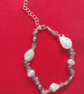 Stunning Natural Stone Labradorite and FRESHWATER PEARL BRACELET