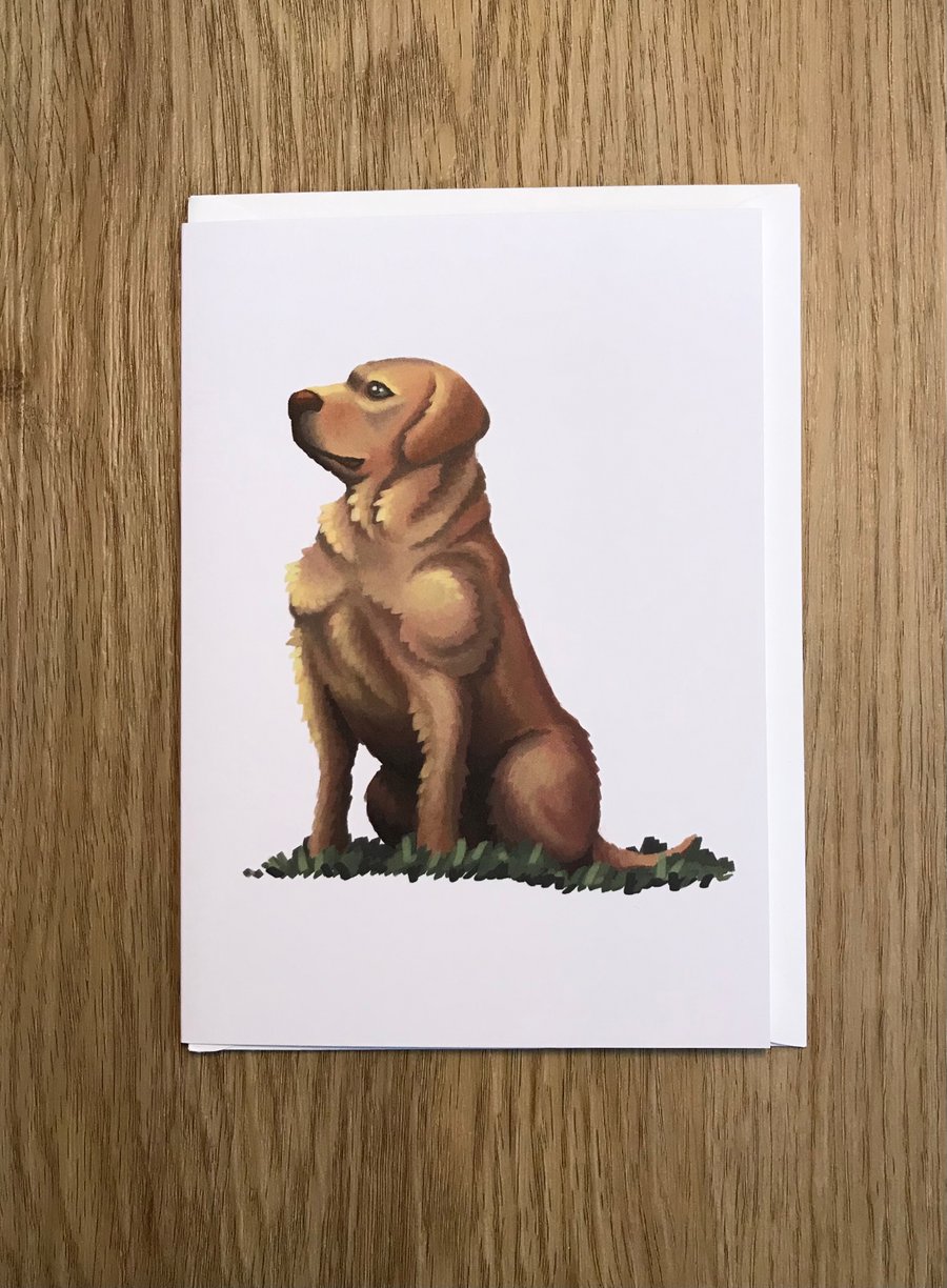 Golden Labrador blank greeting card