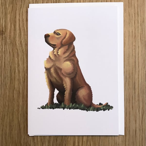 Golden Labrador blank greeting card