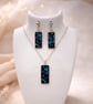 Handmade Black Galaxy Resin Jewellery Set