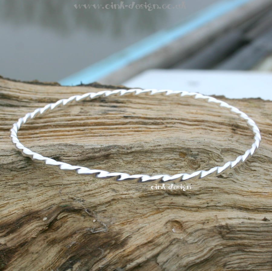 Twisted Sterling silver bangle 