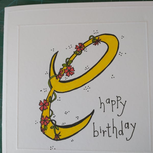 Initial C birthday card