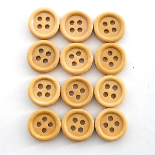 12 x Wooden Buttons