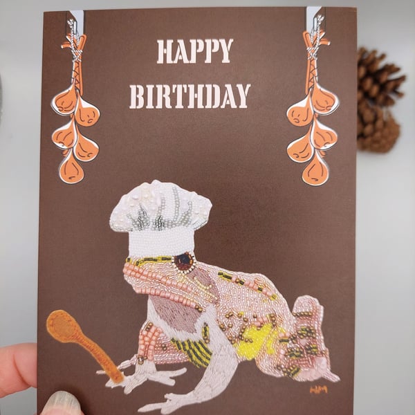 Chef Frog funny birthday card