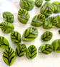 Spring green leaf murrini made with Bullseye 90coe glass