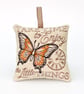 Orange Butterfly Inspirational Quotes Nature Medley Linen Lavender Bag  - Image 1