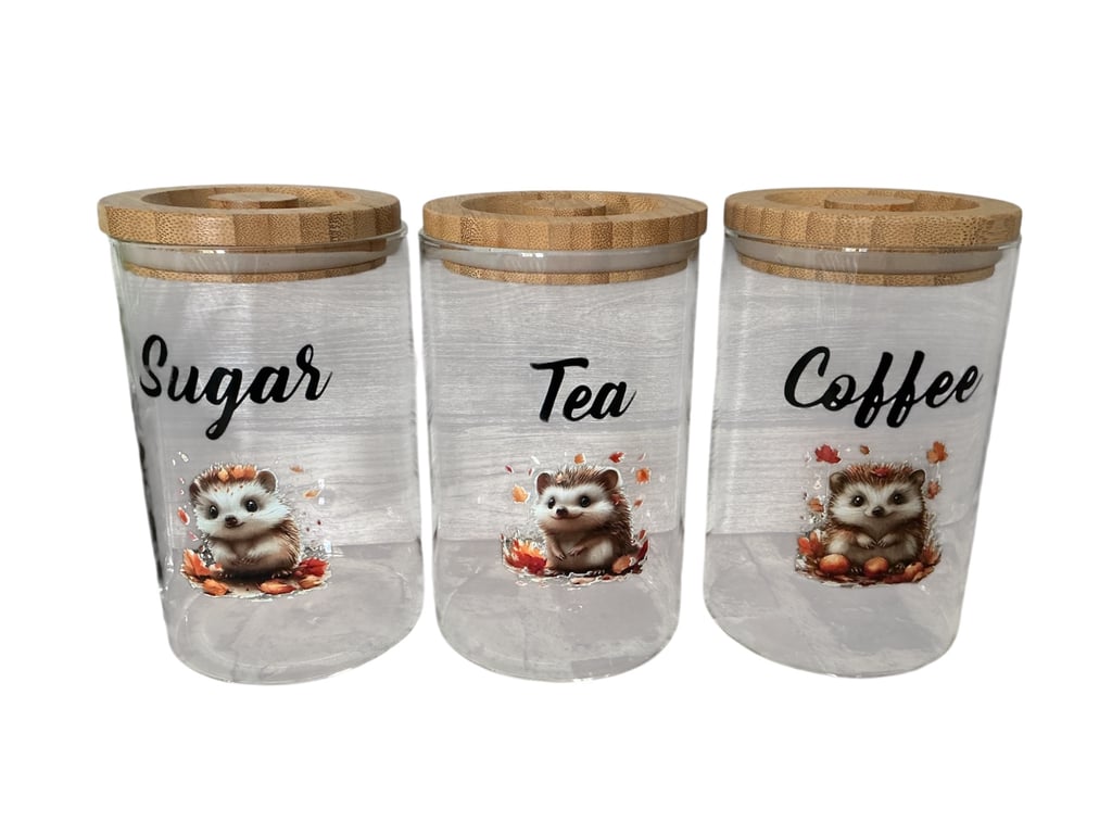Canisters Tea Coffee Sugar Hedgehog