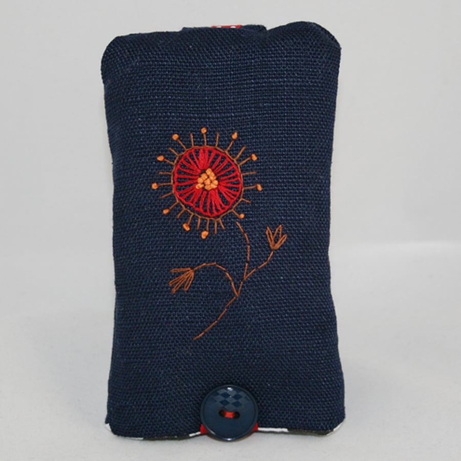 Red Flowered Key Case
