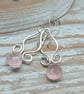 Sterling Silver Earrings with Pink Chalcedony Drops