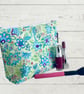Makeup bags green floral 