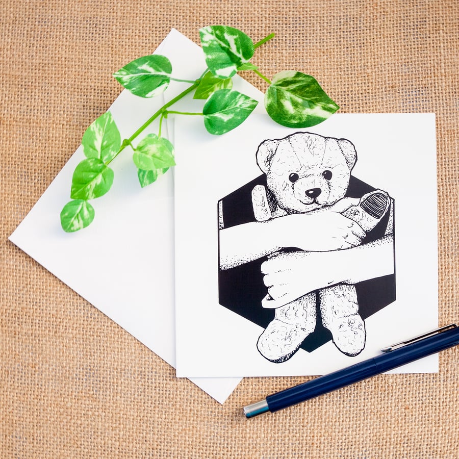 Gender Neutral Child's Birthday Card New Baby Teddy Bear Card