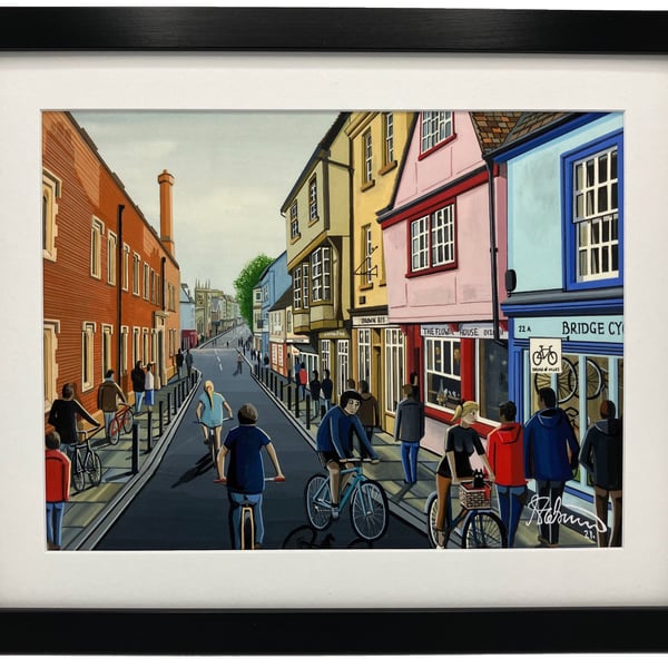 Cambridge Magdalene St, University Cityscape Framed & Unframed Art Print Gift