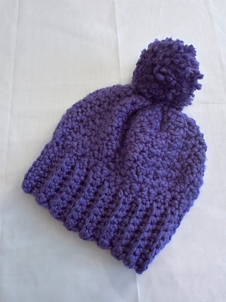 Purple bobble hat
