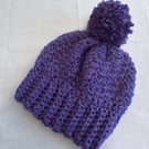Purple bobble hat