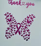 Butterfly Foiled Breast Cancer thankyou card for Doctor, Nurse, support staff - Image 2